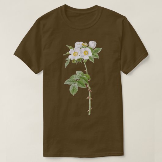 T-shirt Rose à fleurs blanches (Design devant)