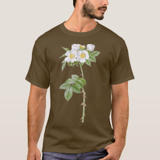 T-shirt Rose à fleurs blanches