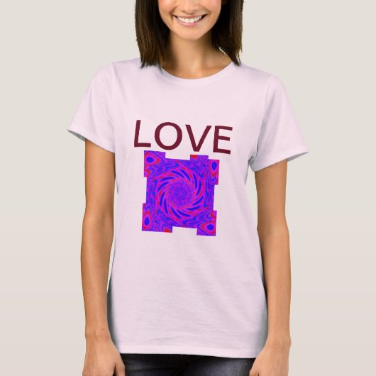 T-SHIRT ROSE AMOUR FEMMES (Devant)