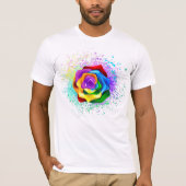 T-shirt Rose arc-en-ciel coloré (Devant)