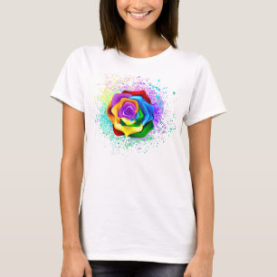 T-shirt Rose arc-en-ciel coloré