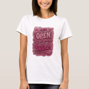 T-shirt Rose attrayant JE SUIS EN COUPLE OUVERT AVEC LE VI