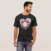 T-shirt Rose Avec Bow Et Coeur - Sote Softball Aesthétique (Devant entier)