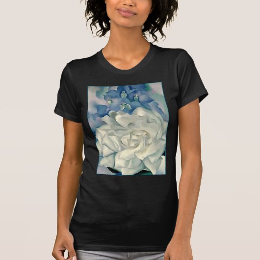 T-shirt Rose blanc et pied-d'alouette de stupéfaction la (Devant)