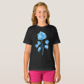 T-shirt Rose bleu brûlant (Devant entier)