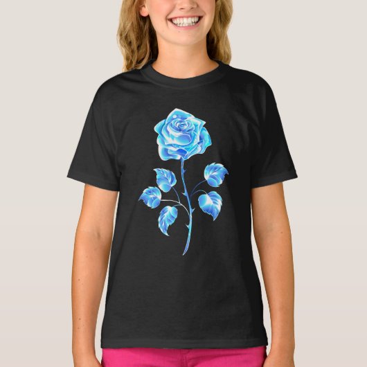 T-shirt Rose bleu brûlant (Devant)
