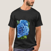 T-shirt Rose bleu romantique (Devant)
