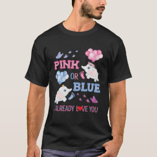 T-shirt Rose Bleu Sexe Révéler Eléphants Grossesse Footpr