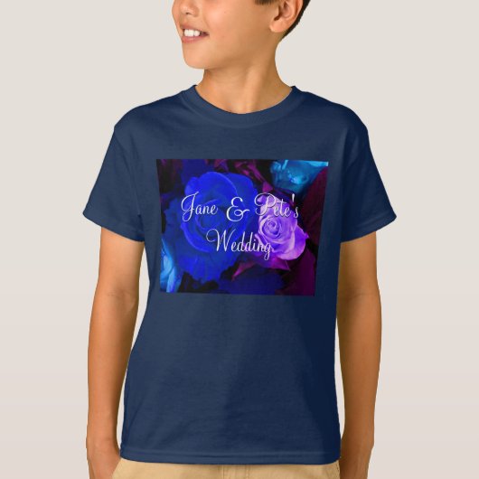 T-shirt Rose bleu violet (Devant)