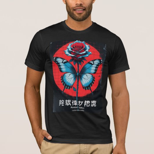 T-shirt rose BUTTERFLY (Devant)