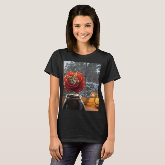 T-shirt Rose Cat Dream  (Devant entier)