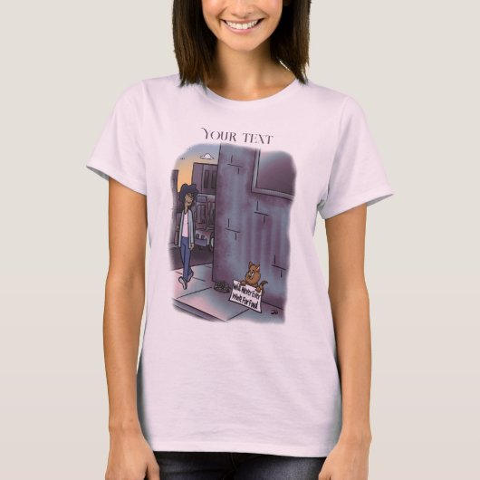 T-shirt rose chat (Devant)