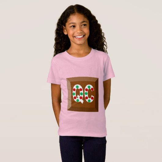 T-shirt rose CHOCOLAT pour filles jersey fine QUÉB (Devant entier)