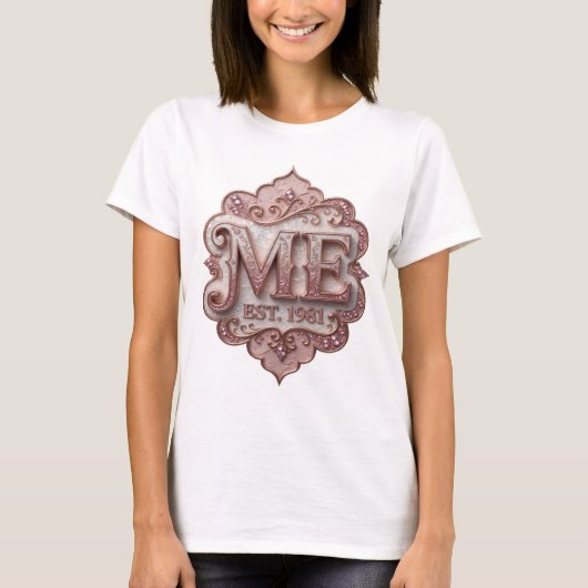 T-shirt Rose Cool ME EST 1981 Impression (Devant)