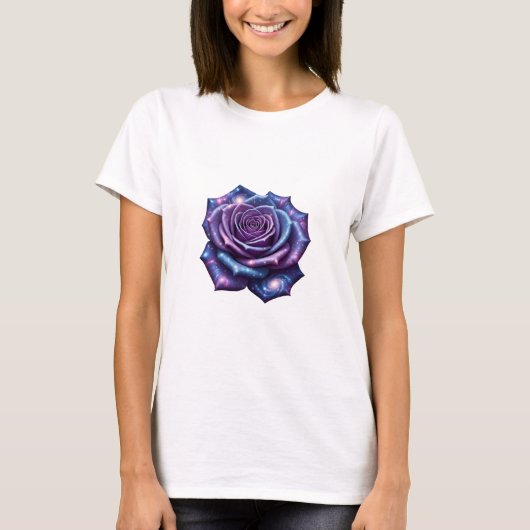 T-shirt Rose cosmique - Fleur céleste dans l'espac (Devant)