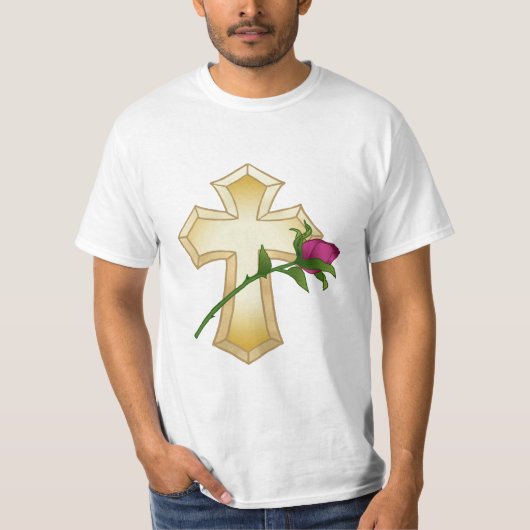 T-shirt Rose Croix Chrétienne (Devant)