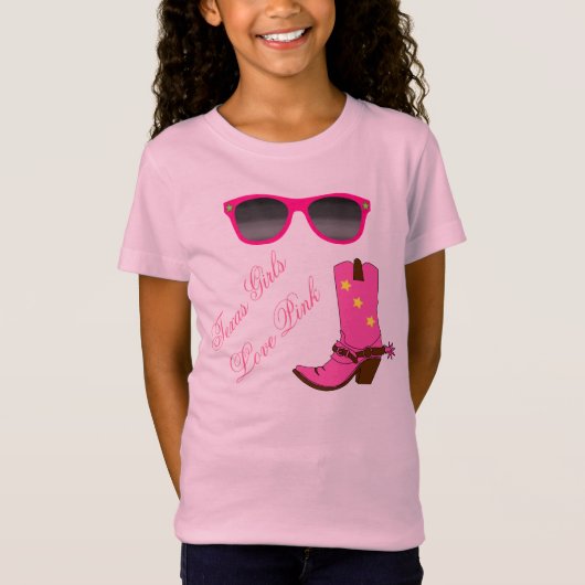 T-Shirt Rose d'amour de filles du Texas (Devant)
