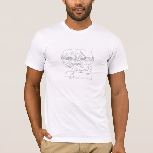 T-shirt rose de blanc de logo de Gabriel (Devant)