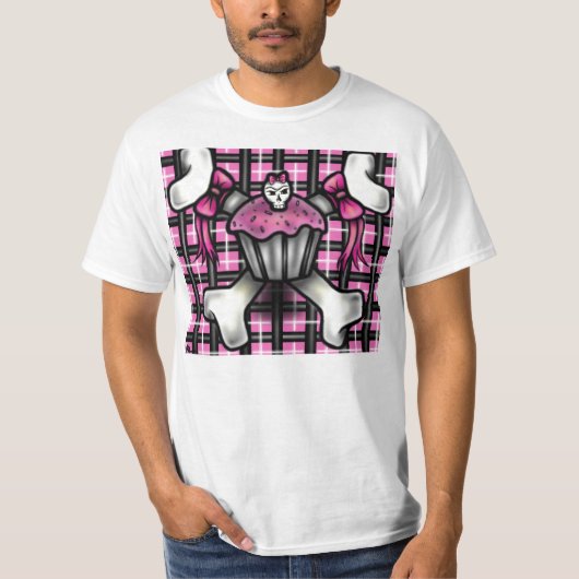 T-shirt rose de gâteau de tasse (Devant)