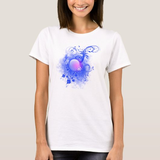 T-shirt rose de globe (Devant)