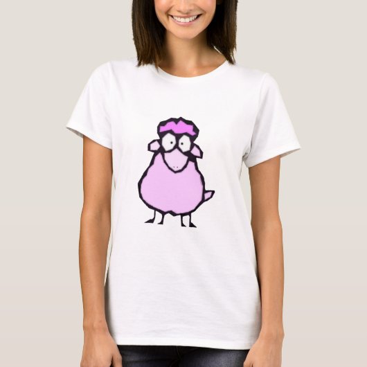 T-shirt rose de moutons (Devant)