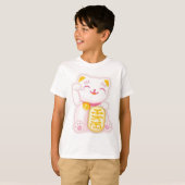 T-shirt rose de neko de maneki (Devant entier)