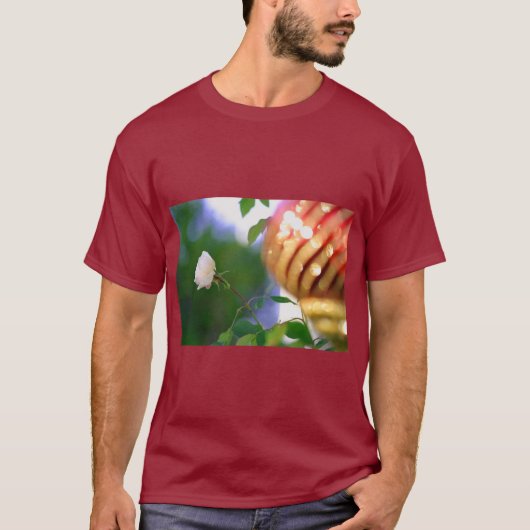 T-shirt Rose de Noël blanche (Devant)