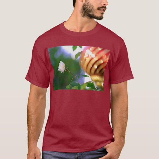 T-shirt Rose de Noël blanche (Devant)