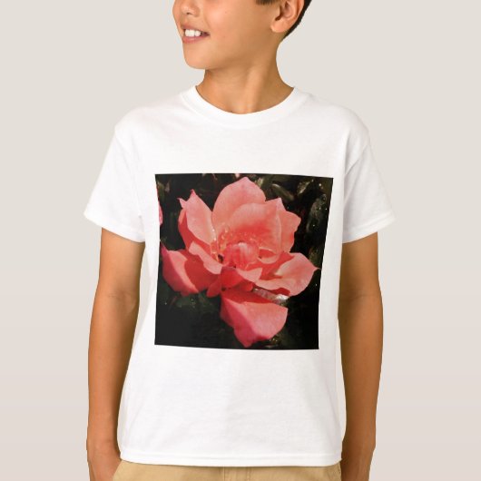T-shirt rose de pêche et détritus (Devant)