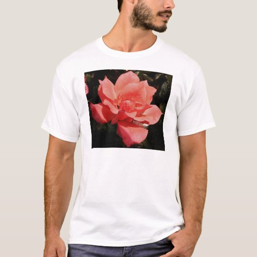T-shirt rose de pêche et détritus (Devant)
