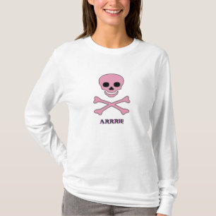 T-shirt rose de pirate de jolly roger