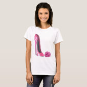 T-shirt Rose de rose et chaussure stylet rose (Devant entier)