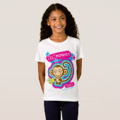 T-Shirt Rose de singe-enfants de Lil (Devant entier)