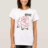 T-shirt Rose d'été Nom de la fleur Vêtements pour femmes (Devant)