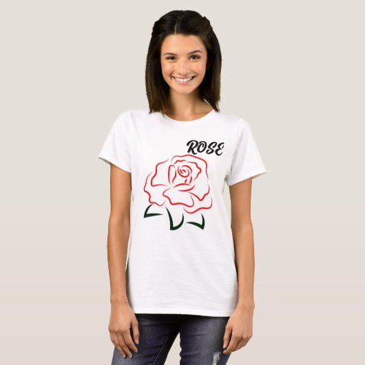 T-shirt Rose d'été Nom de la fleur Vêtements pour femmes (Devant entier)