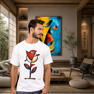 T-shirt Rose d'Expression Abstraite Art Floral Moderne