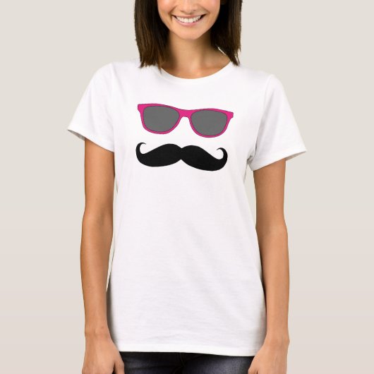 T-shirt rose d'humeur de lunettes de soleil de (Devant)