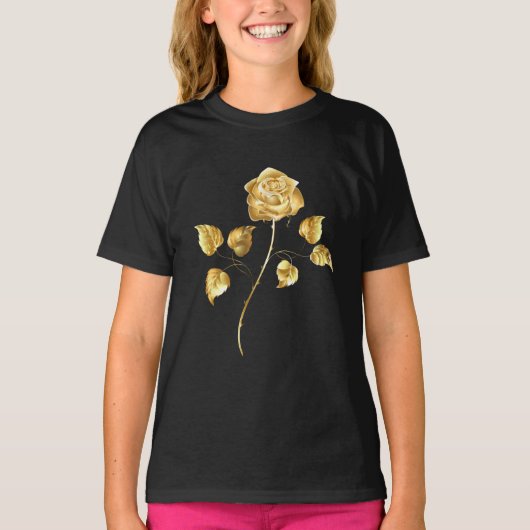 T-shirt Rose d'or ( rose dorée ) (Devant)