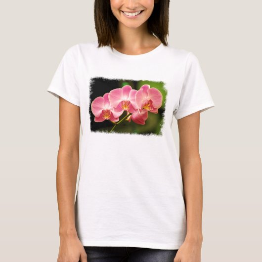 T-shirt rose d'orchidées (Devant)