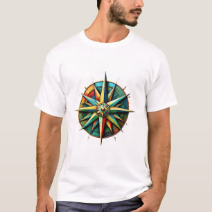 T-shirt Rose dynamique de boussole nautique