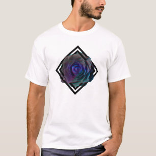 T-shirt Rose encadrée géométrique