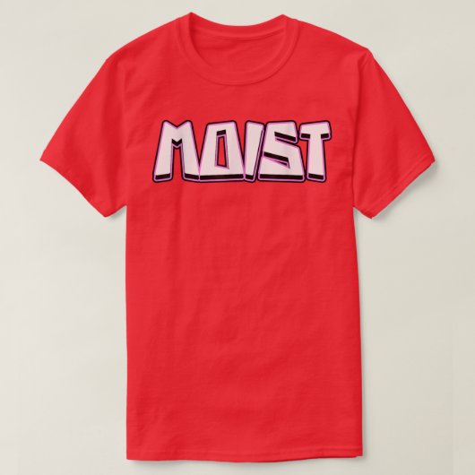 T-SHIRT ROSE ET BLANC RETRO MOIST (Design devant)