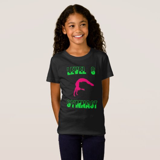 T-shirt rose et vert de niveau 8 (Devant entier)