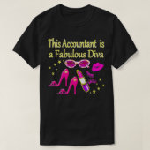T-SHIRT ROSE FABULEUSE COMPTABLE DIVA DESIGN (Design devant)