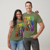 T-shirt Rose Féeries arc-en-ciel (Unisexe)