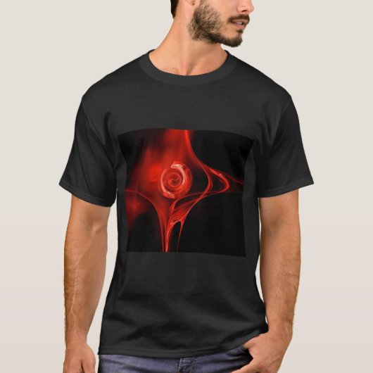 T-shirt ROSE FRACTAL, rouge (Devant)