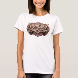 T-shirt Rose frappant Moins de paroles, plus de bouteilles