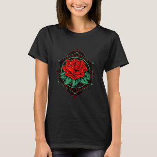 T-shirt Rose Géométrique Sacrée