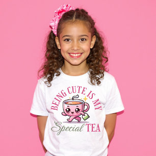 T-shirt Rose Girl Être mignonne est ma chemise spéciale th