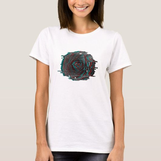 T-shirt Rose Glitch (Devant)